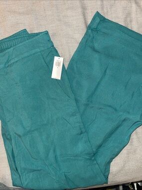 Old Navy High Waisted, Wide Leg Playa Pants- Teal M